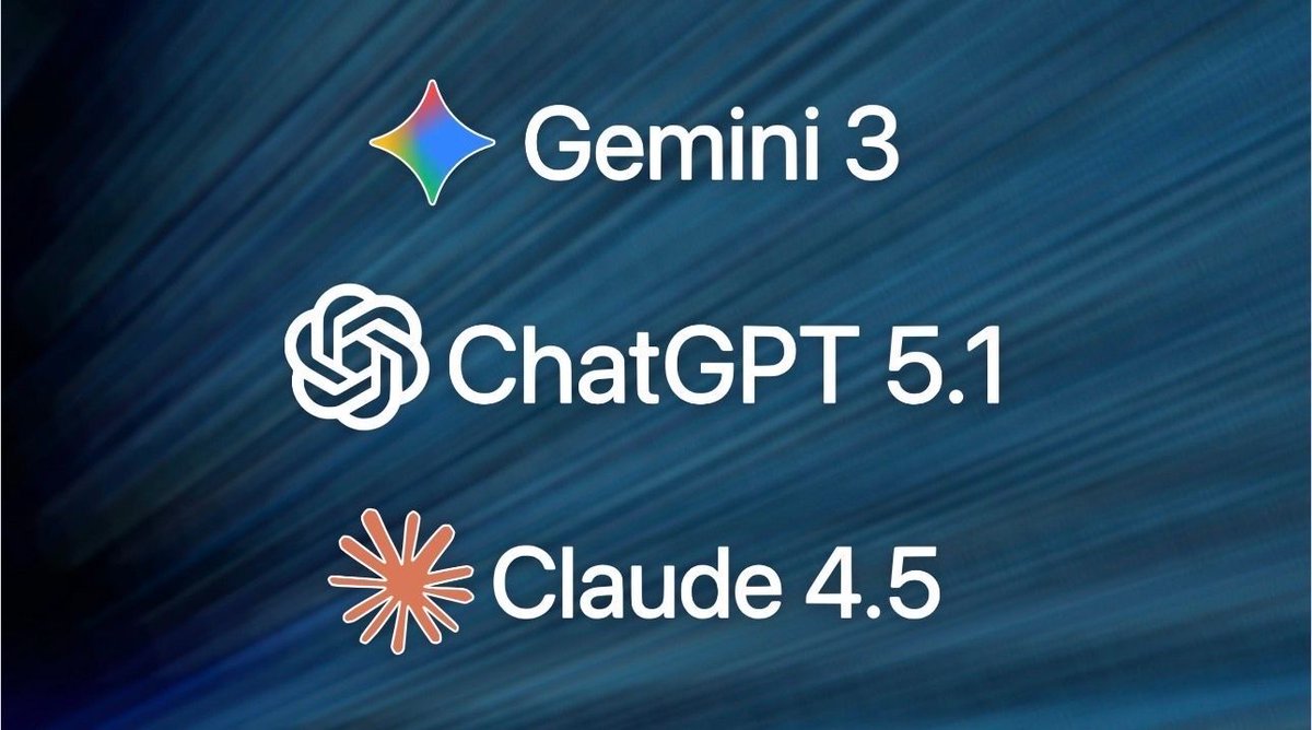 QPBTech's tweet image. La competencia está bien cerrada todos quieren ser los primeros en lanzar las características más innovadoras. Esta comparación está bien interesante. | Gemini 3 vs ChatGPT 5.1 vs Claude 4.5: cuál es el nuevo rey de la IA [2025] - Hipertextual buff.ly/tVmv214
