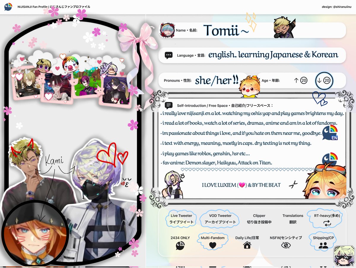 tomiiokerz's tweet image. BETTER LATE than never ahh 🫩

#FSPENintro #nijiintro #nijitwt