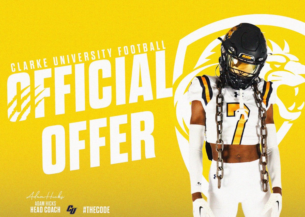IsaiahWelch08's tweet photo. Blessed to receive an naia offer from Clarke University. Thank you for the opportunity coach #headdownkeepworking @CoachBillLang @LaVergne_FB https://t.co/NARZxWXaoK