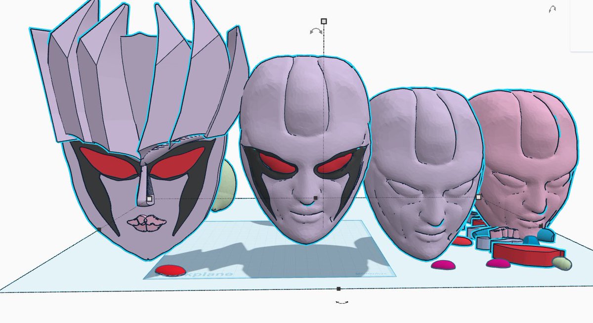 #ガイバー,#アニメ,#マンガ,#日本,#Guyver,#Anime,#Manga,#3DPrinting,#Tinkercad,#Autodesk,#Meshmixer,- を使って、Griselda のデザインに適した顔と頭を作成する方法を試しています...