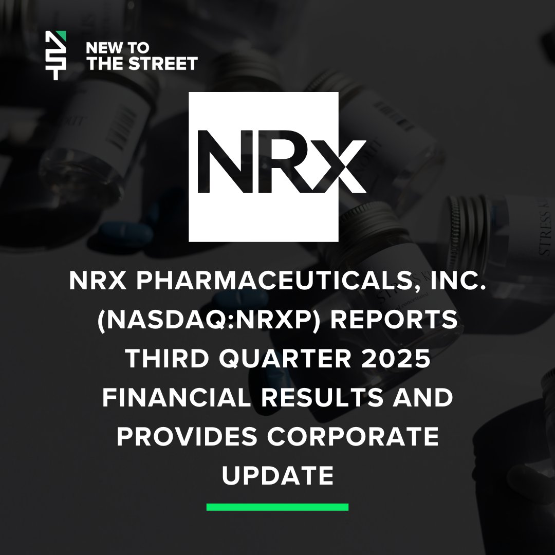 NewToTheStreet's tweet image. NRx Pharmaceuticals Reports Q3 2025 Results! 💊📊

@NRxPharma (NASDAQ: NRXP) has released its third quarter 2025 financial results, delivering key updates on corporate progress, product development, and strategic initiatives advancing its pipeline. @vincemedia1 

READ HERE⬇️⬇️⬇️…