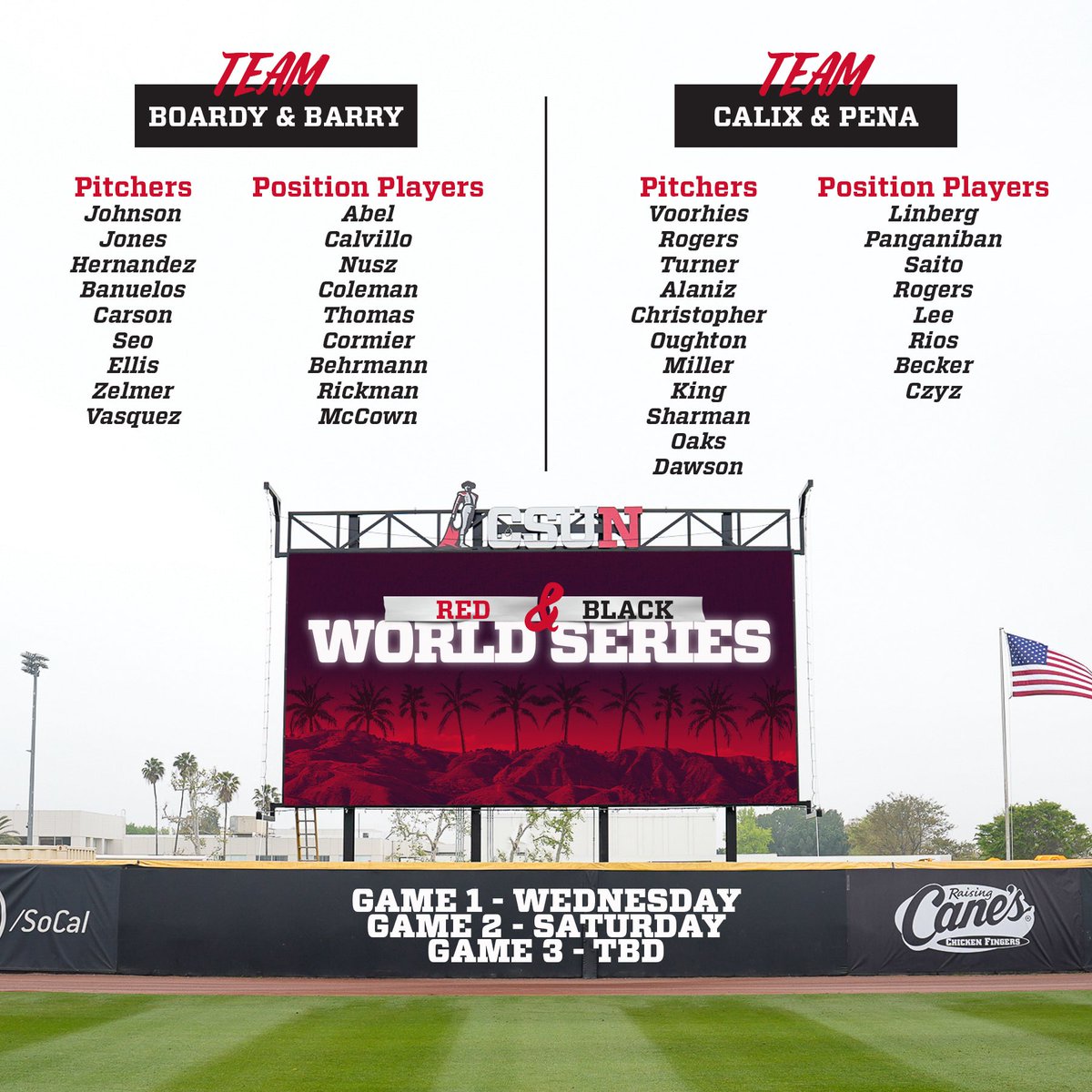 CSUNBaseball's tweet image. Locked in for the Red &amp;amp; Black World Series. ⚾️🏆

#GoMatadors