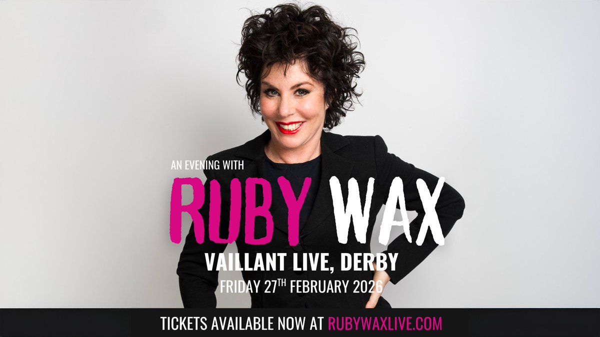 vaillantlive's tweet image. @Rubywax is bringing her one-woman show to Vaillant Live&apos;s stage on #February 27th next year! 🩷 Expect big laughs, honest conversation, and an audience Q&amp;amp;A. BOOK NOW &amp;gt;&amp;gt; bit.ly/4oFpBgW #RubyWax #Derby