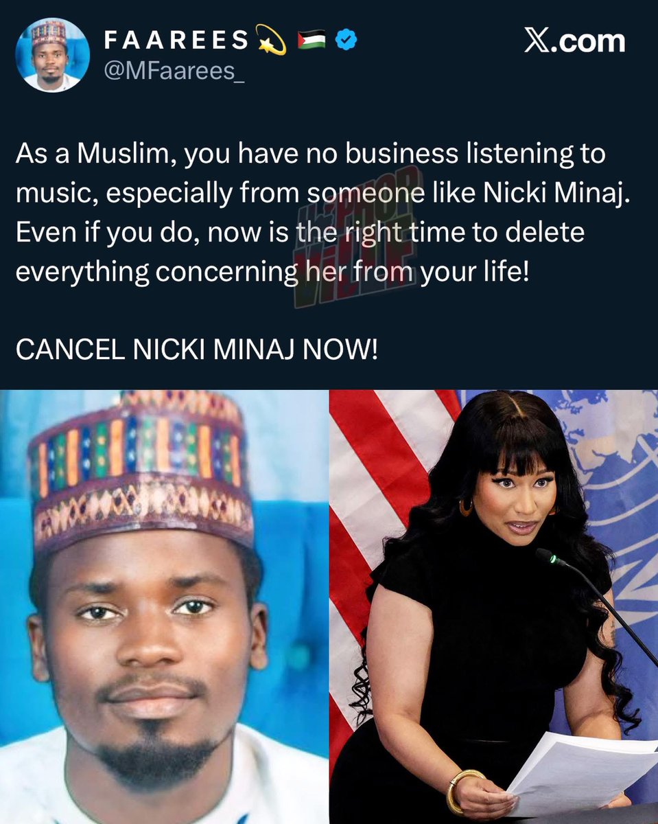 AzalinaBlog's tweet image. Another popular Muslim Twitter influencer, Faarees, calls on Nigerian Muslims to cancel Nicki Minaj‼️