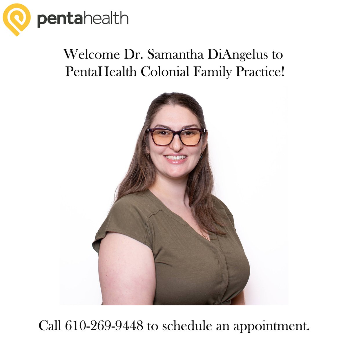 phdocs's tweet image. We are pleased to welcome Dr. Samantha DiAngelus as the newest physician at Colonial Family Practice. She starts on Dec 1st, 2025, &amp;amp; is accepting new patients. Call 610-269-9448 to schedule a visit.

Learn more about her here: pentahealth.com/welcome-dr-sam…

#pentahealth #newphysician
