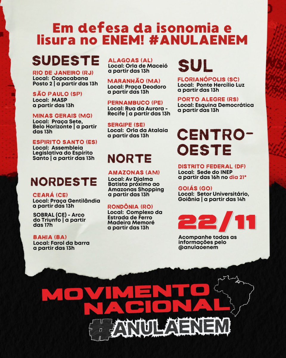 meedAB_'s tweet image. GELERA, ATENÇÃO AQUI ‼️

Se a gente quer que o PROTESTO dê certo a gente tem que compartilhar muito e trazer credibilidade para o movimento com mais pessoas!!!!! 
Sigam a PÁGINA OFICIAL @anulaoenem e continuem subindo a #ANULAENEM  

SE ELES NÃO SÃO POR NÓS, NÓS SOMOS!