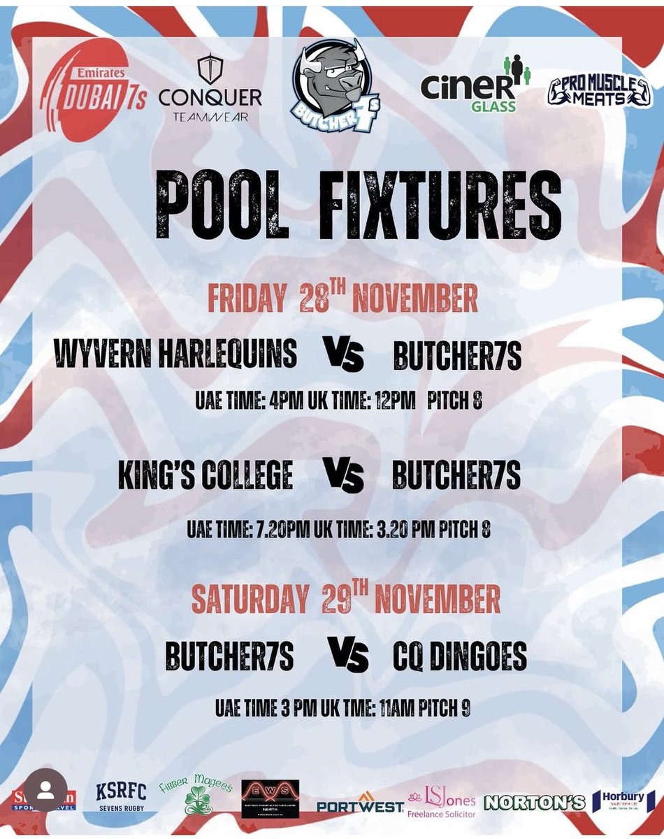 Check us out on the <a href="/Dubai7s/">Emirates Dubai 7s</a> YouTube channel for our fixtures 📺 can’t promise they will show all games but you never know. 🏉