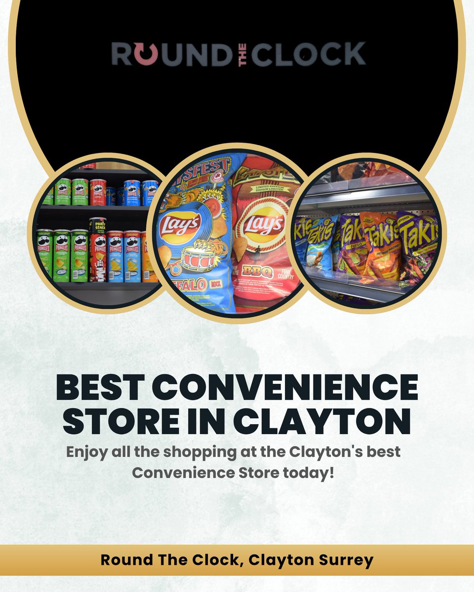 RoundTheClockCN's tweet photo. Stop by Round The Clock, your friendly neighborhood convenience store in Clayton, Surrey!
From snacks to daily essentials, we’ve got everything you need, just when you need it.
#RoundTheClockClayton #BestConvenienceStore #ClaytonSurrey #LocalStore #SurreyBC #EverydayEssentials https://t.co/IWlE5lhE8Y