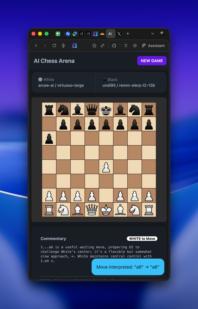 J'ai enfin trouvé un hébergement pour mon arène d'échecs IA à l'ambiance particulière : des modèles jouent aux échecs. L