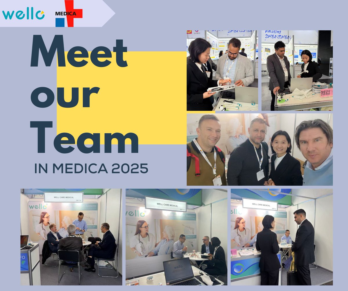 WellCareMedTech's tweet photo. Great energy at MEDICA 2025 today!
Thanks to all visitors who stopped by the Wello booth.
Still at the show? Come see us!
📍 Hall 16 · Booth F77-4
#MEDICA2025 #WelloMedical#MedicalDevices #HealthcareInnovation https://t.co/CWP5xbafEq