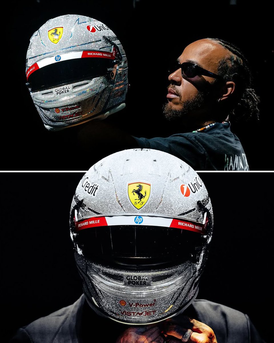 ESPNF1's tweet image. Lewis Hamilton&apos;s Las Vegas helmet looks incredible ✨ 

(via @LewisHamilton)