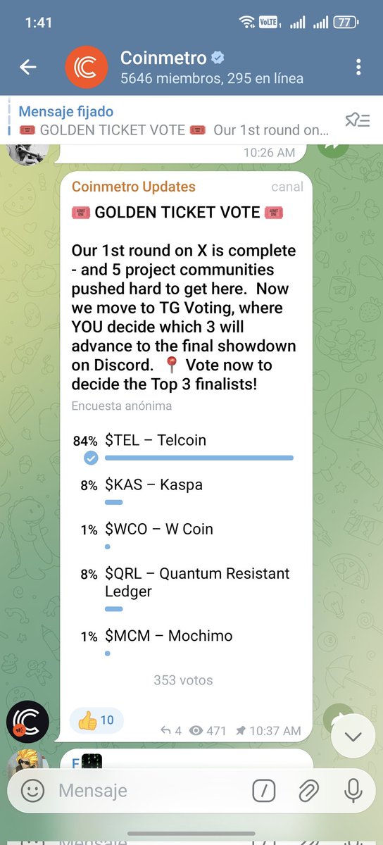 Please vote 🙏 $tel #Telfam

t.me/CoinMetro
