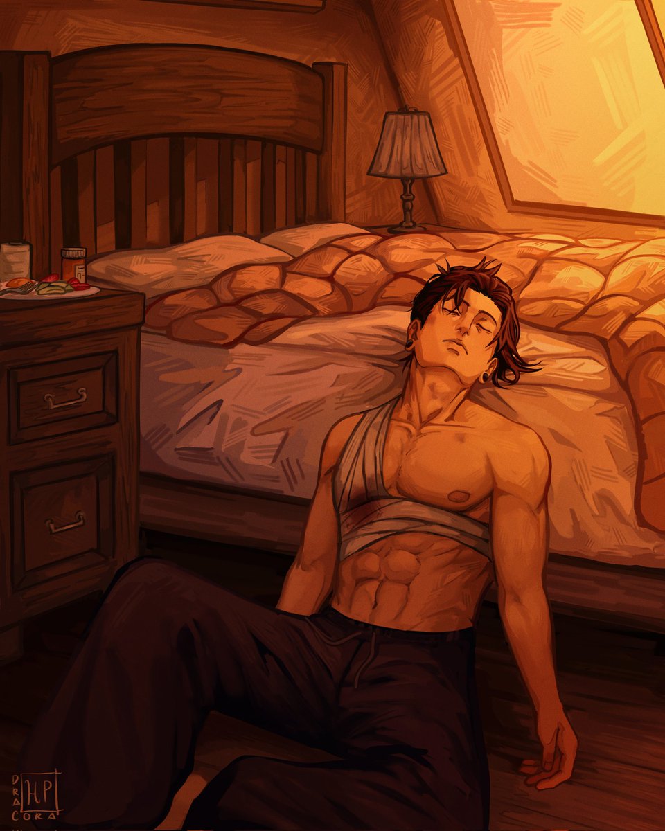 Dracorahp's tweet photo. Suguru refusing to sleep on the bed cuz tiny Satoru is on it👍
#SuguruGeto #JujutsuKaisen https://t.co/mfQCkMci5R