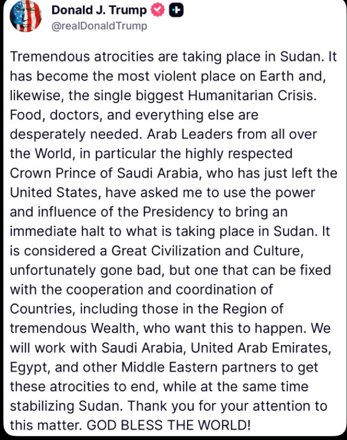 labushouk's tweet image. noting &quot;it is considered a Great Civilization &amp;amp; Culture.&quot; &amp;amp; wondering if he thought that when he was banning Sudanese citizens?