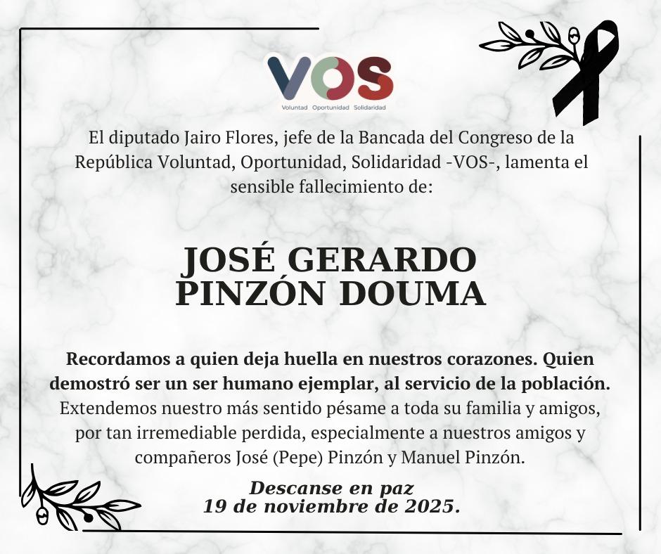 Mi sentido pésame a Pepe Pinzón y mi amigo Manuel Pinzón pido a Dios por el alma de José Gerardo.