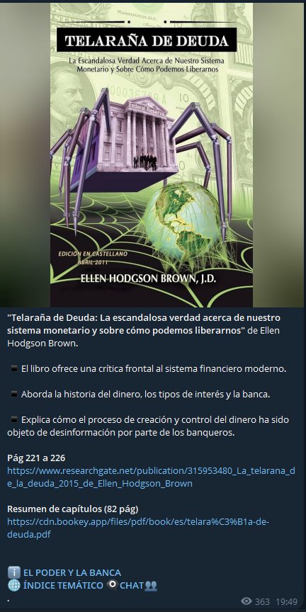 Me pasan este mensaje del canal de Telegram de <a href="/malefica_99/">ARDI🐦</a> 

Recomiendo leer los documentos por uno mismo, no obstante, aquí os dejo un resumen de las páginas señaladas por Ardi (a quien aprovecho y mando un saludo y las gracias por compartir info tan potente)

👇👇👇

🔹El