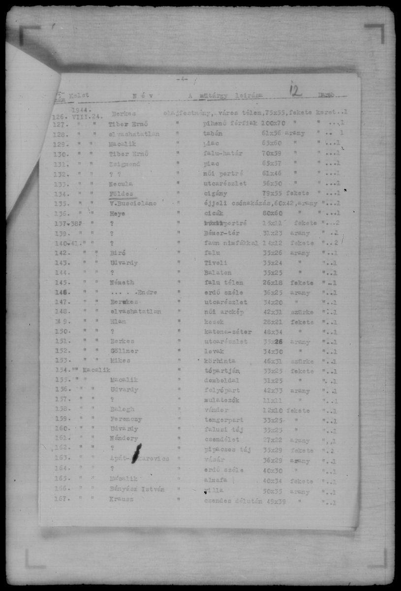 ArtRecoveryInit's tweet image. 🔍💻Digitally Unsealed: Newly Deciphered Nagyvárad/Oradea 1944 Inventories of Looted Jewish Art

Using modern imaging on Reel 145 (slides 21–33), we’ve been able to read previously faint pages from Hungary’s 1944 looting files. What emerges is a forensic inventory of Jewish…