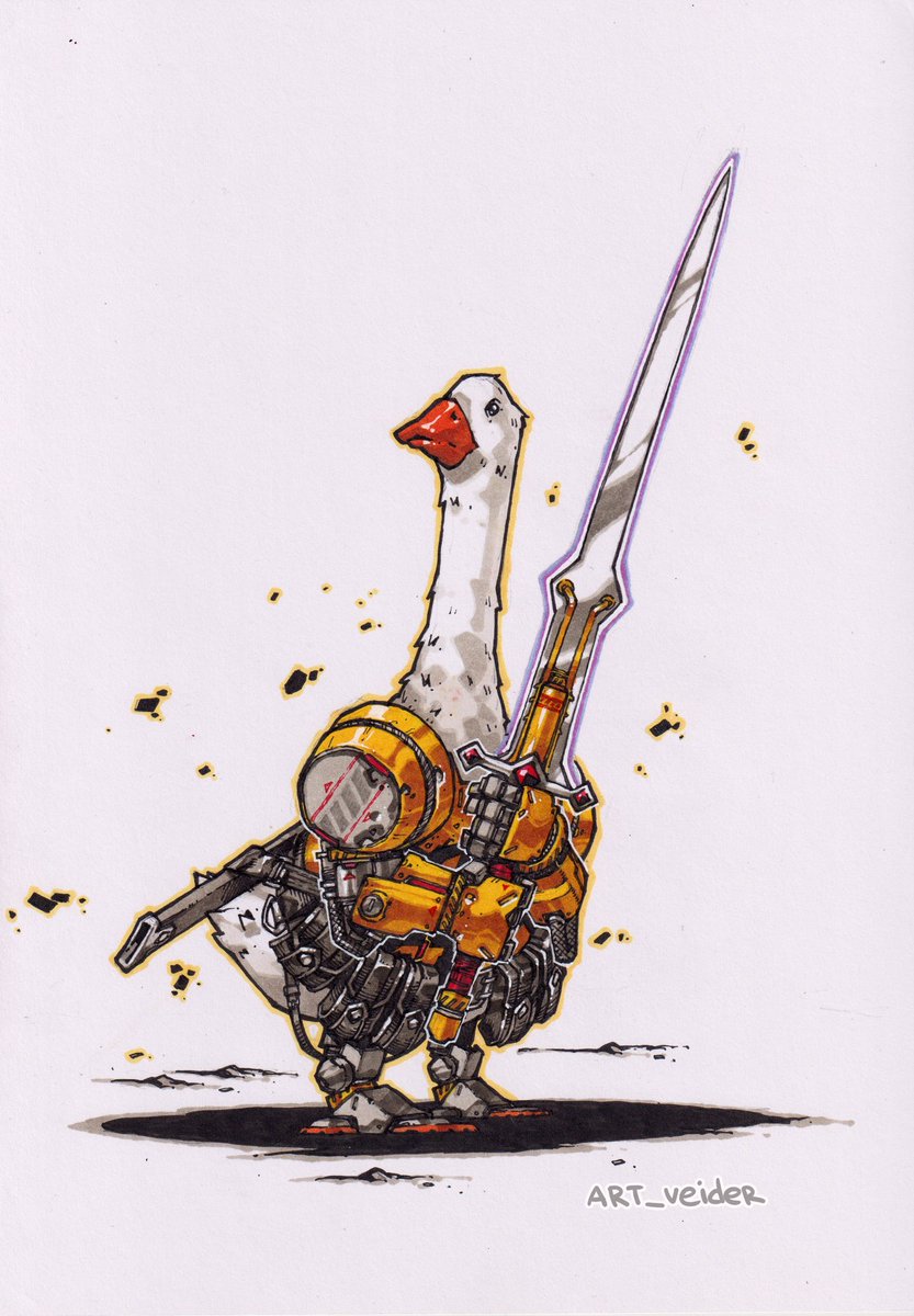 artveider's tweet image. Goose Knight  #art #characterdesign #drawing #fantasy #sketch