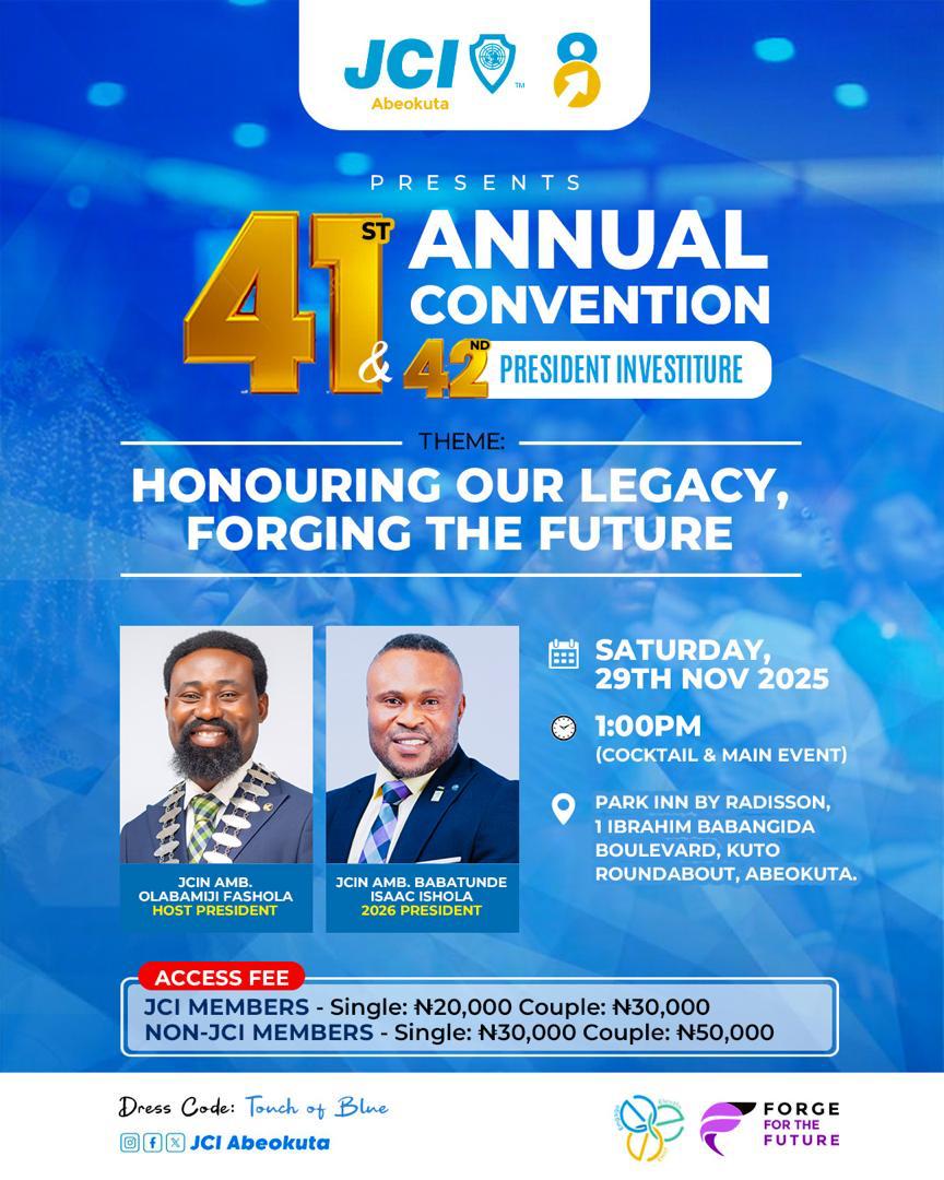 JCI_Abeokuta's tweet image. ...we are as a great organization.

Your support both in service and resources truly makes the difference.
Together, let us make history once again. 💙✨

#EngageElevateExcel
#JCIAbeokuta
#JCINigeria
#ELV8
#JCI.