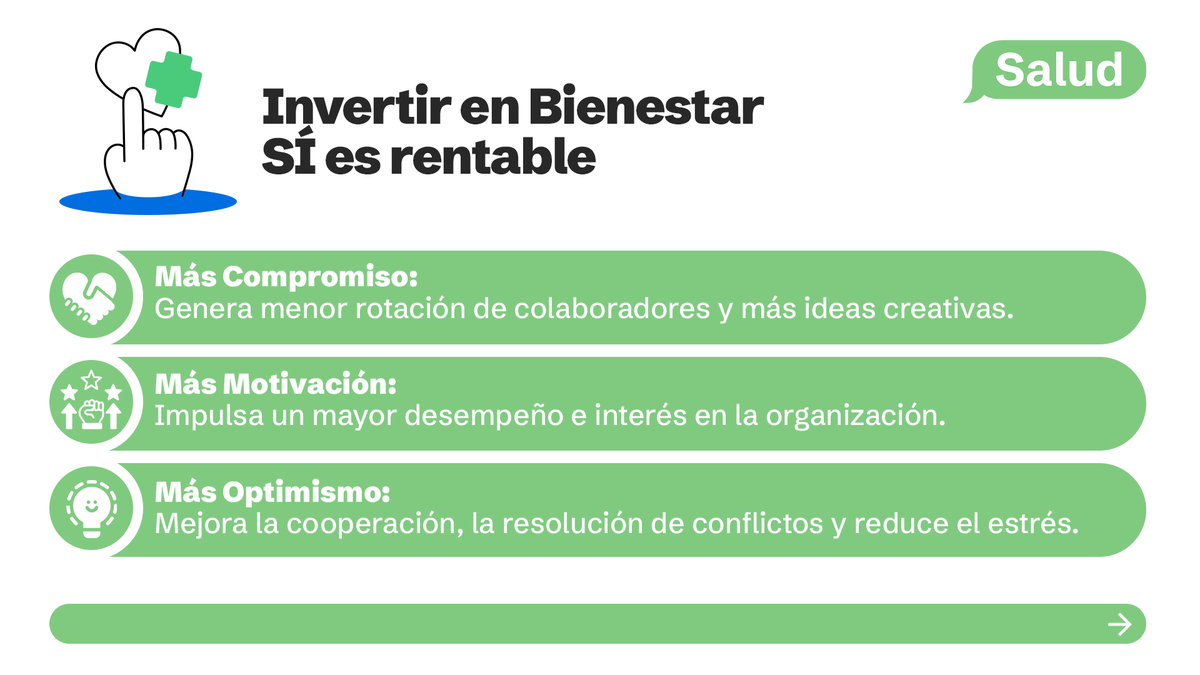CChCFundacion's tweet image. ¿Sabías que el bienestar de tu equipo impacta directo en tu productividad? En #FundaciónCChC ayudamos a las empresas socias a cumplir su Rol Social con Programas de salud, formación y atención social integral que mejoran el compromiso. Conoce más aquí  👉fundacioncchc.cl