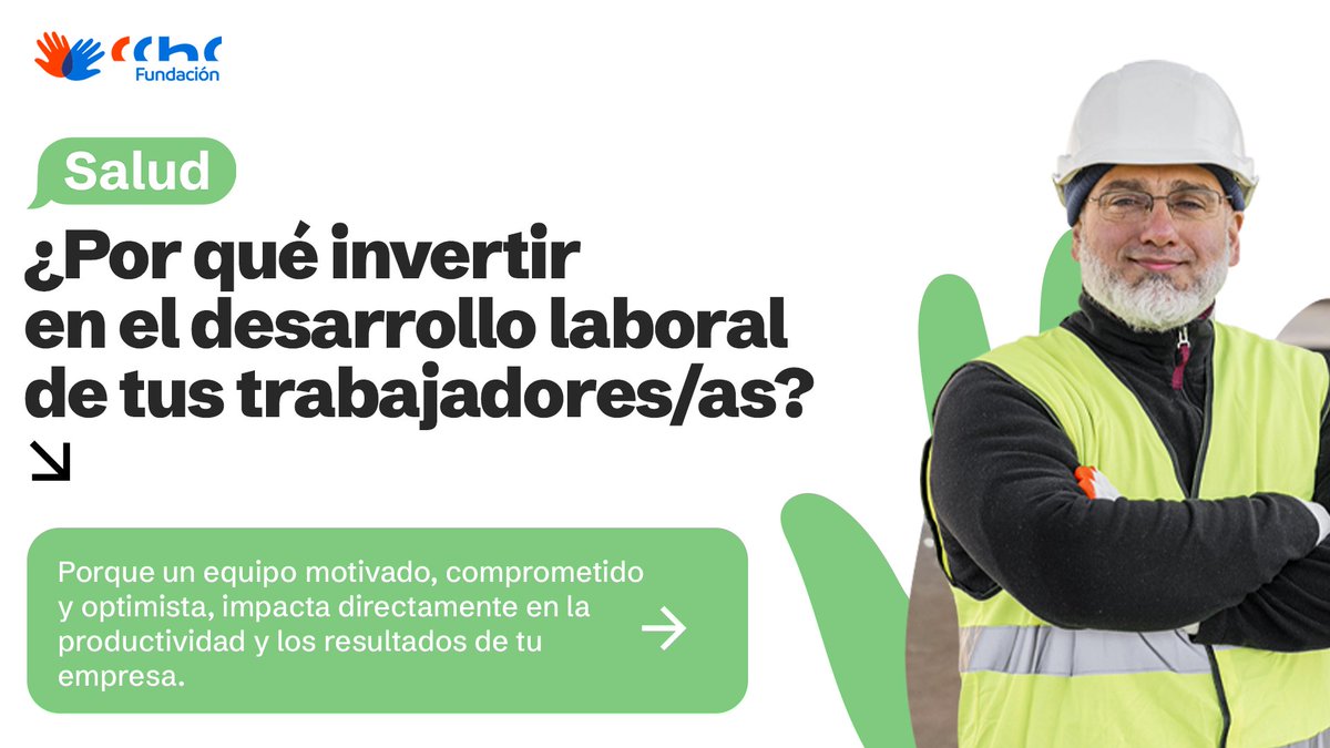 CChCFundacion's tweet image. ¿Sabías que el bienestar de tu equipo impacta directo en tu productividad? En #FundaciónCChC ayudamos a las empresas socias a cumplir su Rol Social con Programas de salud, formación y atención social integral que mejoran el compromiso. Conoce más aquí  👉fundacioncchc.cl