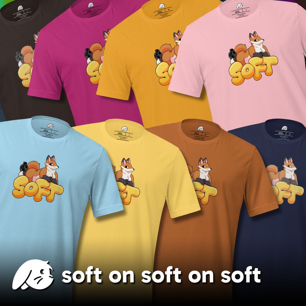 _floofee's tweet image. if you're soft and you know it, buy the shirt

available in eight colors, made of super soft material
created by @mooexe

🦊 &amp;gt;&amp;gt; floof.ee/products/mooex…