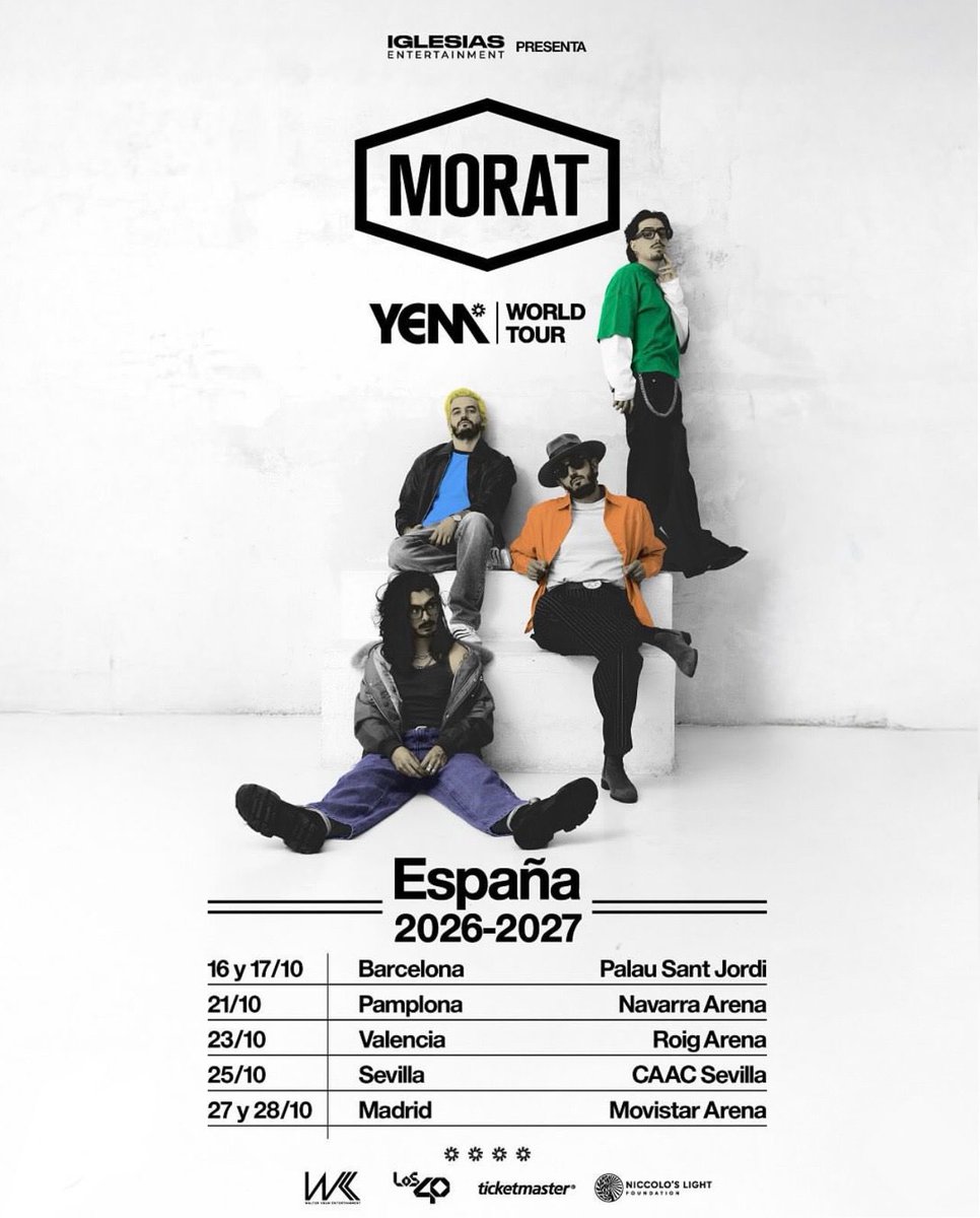 morates4's tweet image. El YEM world Tour llega a España!!

@MoratBanda 

*Entradas disponibles a partir del 21/11 en @TicketmasterES