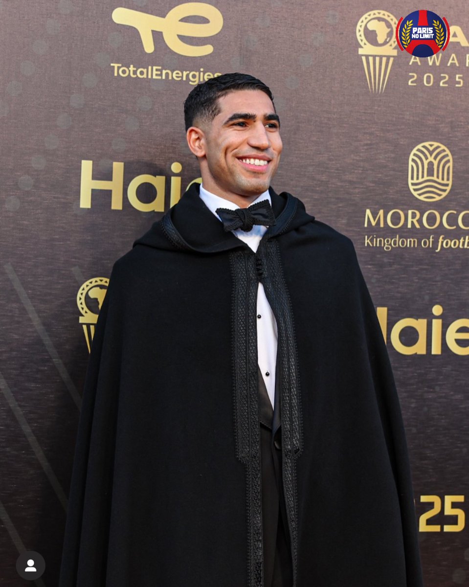 _bmbarak's tweet photo. Achraf Hakimi is the CAF Best Player of the Year 2025. He also placed 6th in the Ballon d'Or rankings 👏🏾 https://t.co/2GWjh858ru