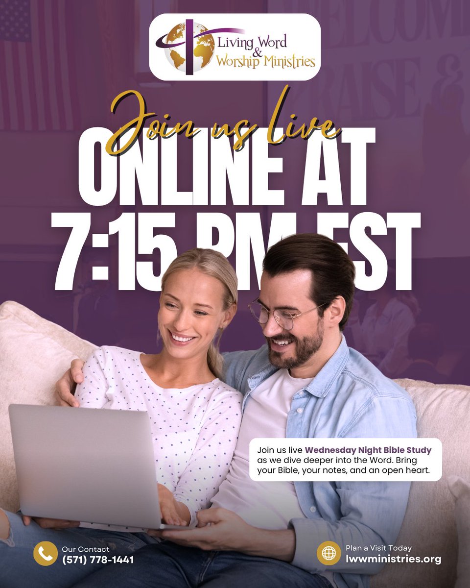 LivingWordVA's tweet image. Join us tonight on YouTube &amp;amp; Facebook LIVE at 7:15pm EST for Wednesday Night Bible Study. 

“There is something special about gathering on a Wednesday night to grow together in God’s Word. We are walking through the Book of Romans in our series The Gospel Changes Everything.”