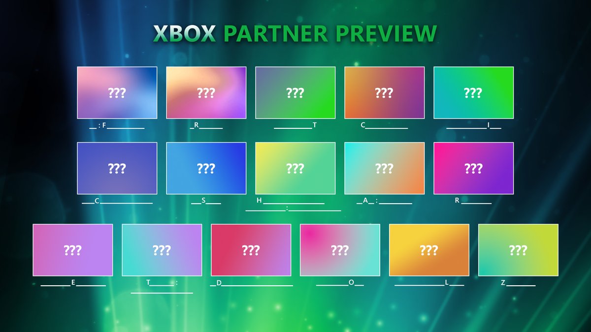 Xbox's tweet image. What do you think will be announced at the Xbox Partner Preview? 👀