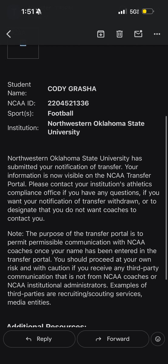 Cody_Grasha's tweet photo. First and foremost I’m very thankful for my the opportunity NWOSU has given me and the two years here. After some consideration I have decided to officially enter my name into the transfer portal with a redshirt and 2 years of eligibility yet.
6’3 295lbs
Guard and Center https://t.co/Iwwg8wxTmg