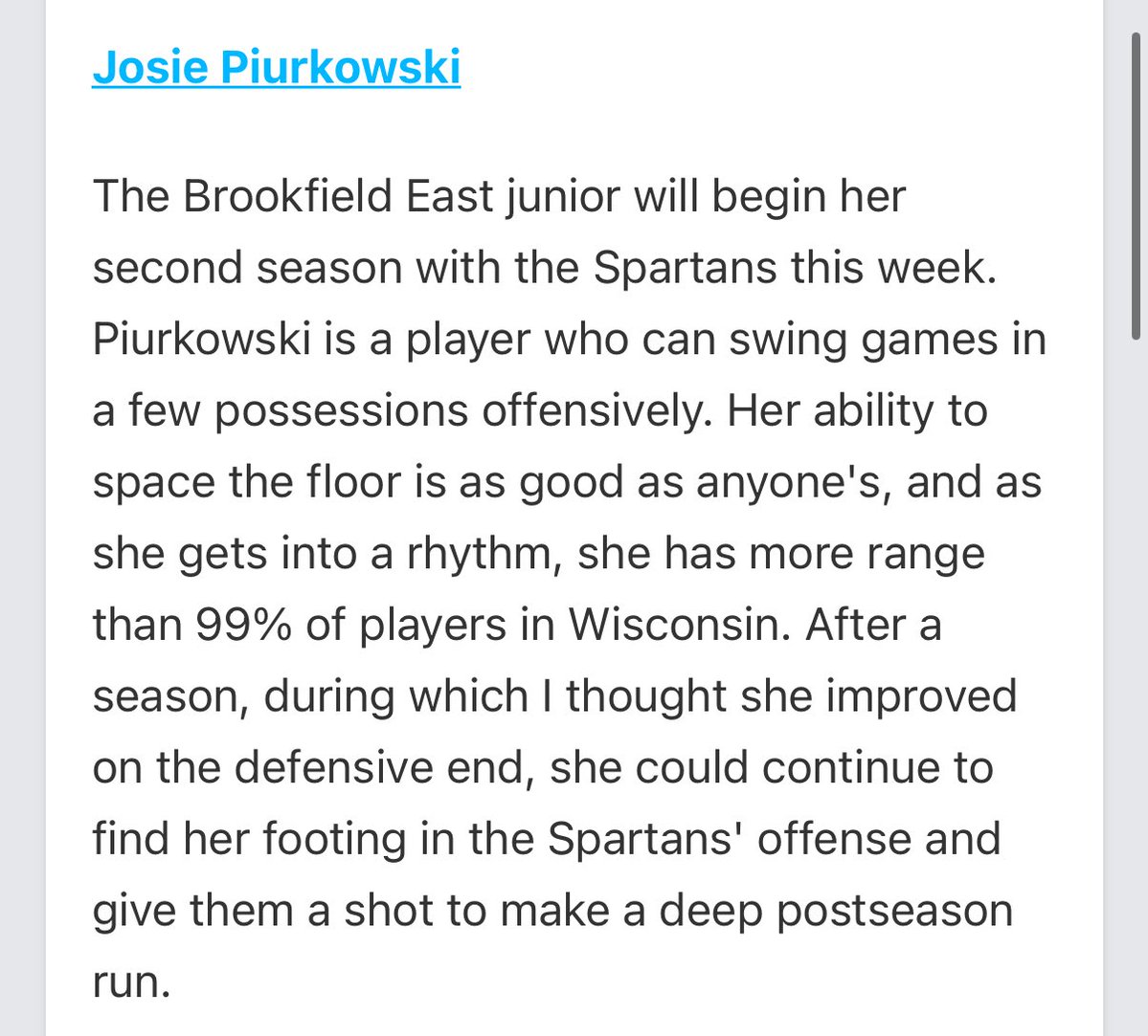 Thank you <a href="/BradyJ_Peterson/">Brady Peterson🇵🇷</a> for the write up!! Can’t wait for my junior season to start tomorrow!!