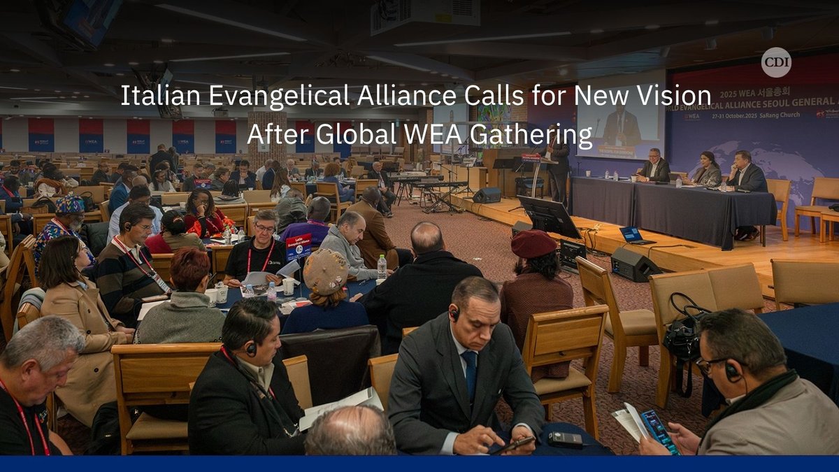 ChDaily_News's tweet image. The Italian Evangelical Alliance, after WEA’s global meeting, calls for new unity, leader training, and bold evangelism. The focus: adapting to growth from the Global South.
#EvangelicalAlliance #WEA2025 #ChurchUnity #Mission2033 #NextGenLeaders
🔗 dlvr.it/TPMDlC
