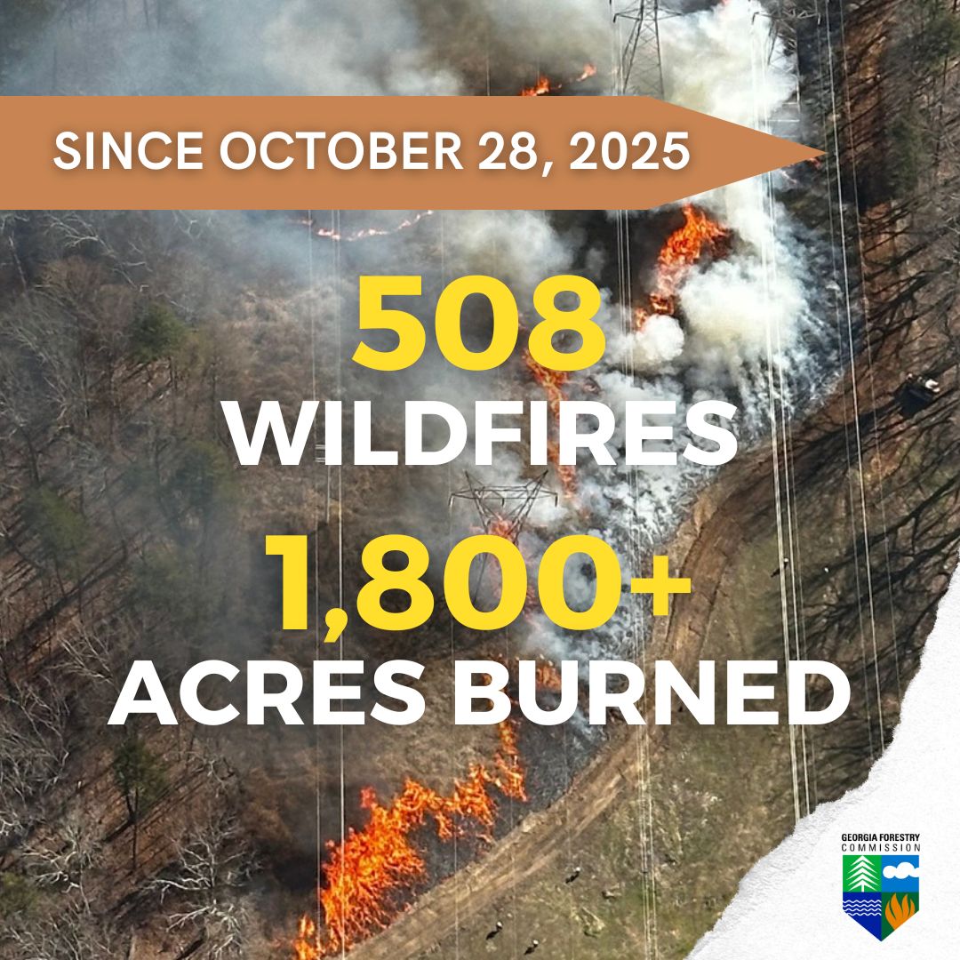 Since October 28, we've been called to 508 #wildfires across the state. Over 1,800 acres have burned. It is extremely dry across most of the state, and no significant rain is in sight. Please use caution with anything that can create a spark outside! 🔥