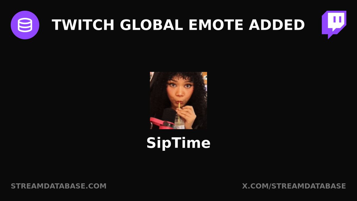 StreamDatabase's tweet image. Twitch global emote added: SipTime

Learn more: streamdatabase.com/twitch/global-…