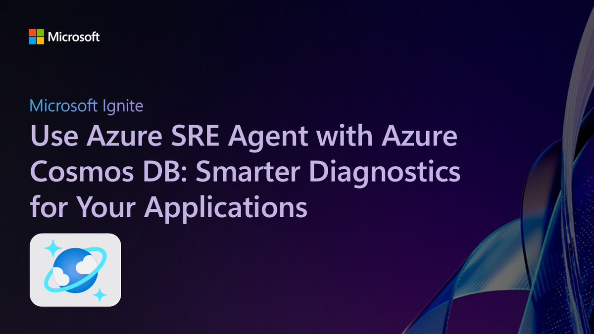 Smarter diagnostics for Azure Cosmos DB apps!
The new SRE Agent helps you detect throttling, optimize cost, and boost performance with deep telemetry insights.
Learn more 👉
msft.it/6010tPBca
#AzureCosmosDB #SRE #Cloud