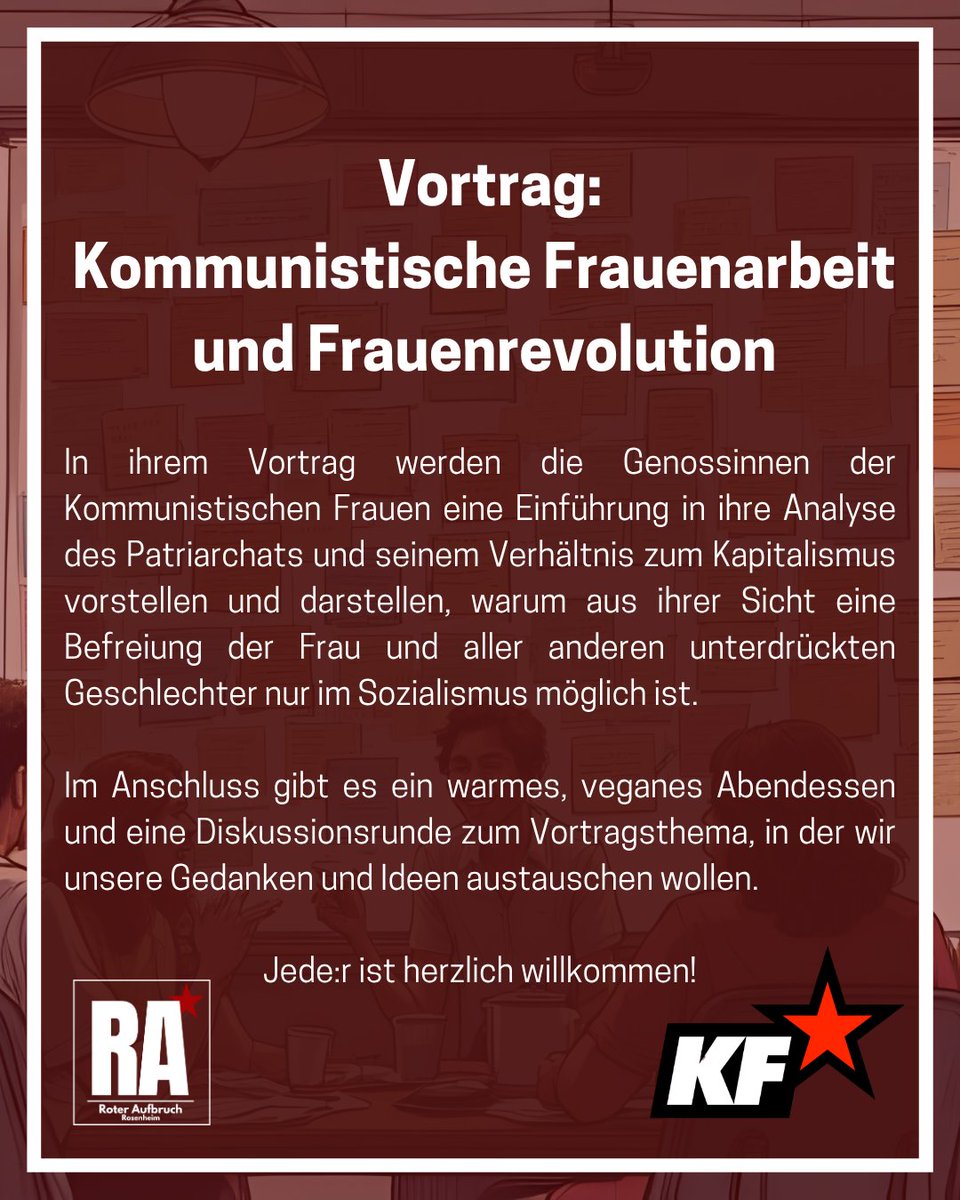 Am Freitag, den 21.11. sind wir mit einem Vortrag zum Thema Patriarchat und Frauenrevolution in #Rosenheim: Kommt vorbei!