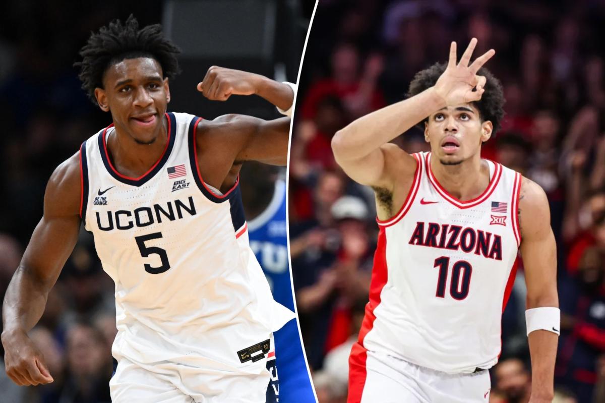 nypost's tweet image. Arizona vs. UConn prediction: College basketball picks, odds, best bets Wednesday trib.al/6ajSfZ2