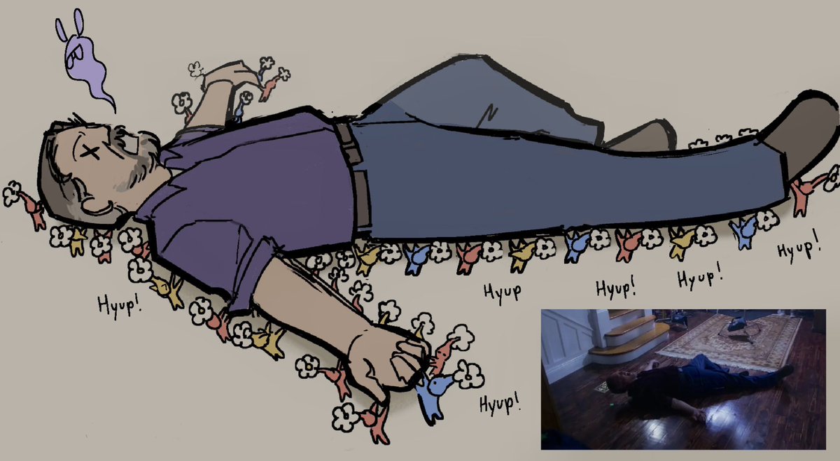 jetsetlariat's tweet image. And now here’s William Afton getting carried away by a bunch of pikmin