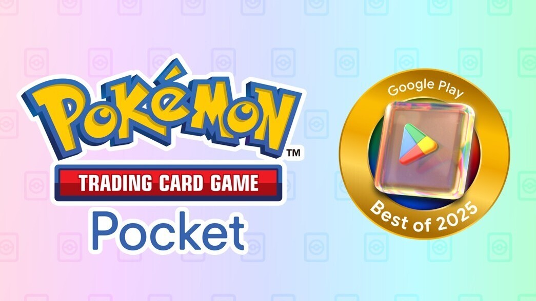 PokemonTCGP's tweet image. In Google&apos;s announcement today, Pokémon TCG Pocket won the &quot;Best Game 2025&quot; award in the #GooglePlayBestOf annual celebration. 🎉
