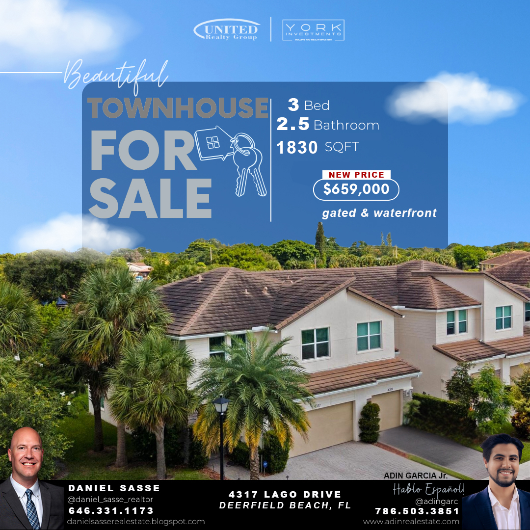 danielsasse's tweet image. DANIEL SASSE TEAM - #LUXURY #LISTINGAGENT  - 646.331.1173  TOP 10% in #SOUTHFLORIDA : PRICED TO SELL - #TOWNHOUSE #FORSALE IN #DEERFIELD B... danielsasserealestate.blogspot.com/2025/11/priced…