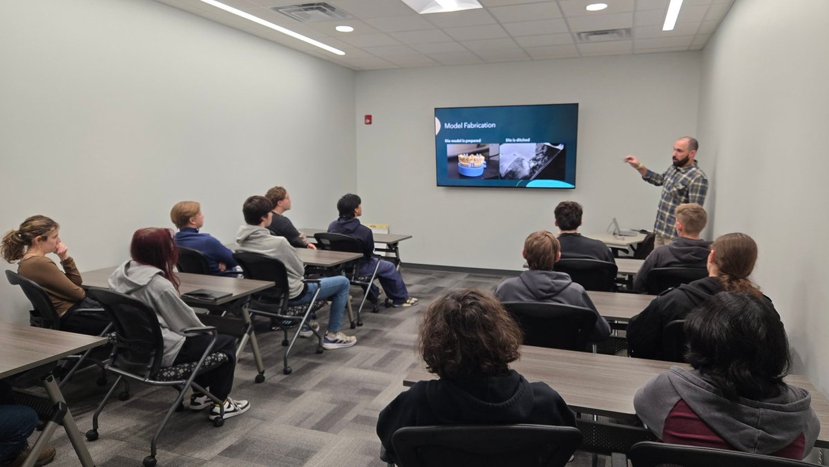 Prentice_Fablab's tweet image. Bringing my Engineering Design and Ms. Fleming&apos;s Robotics classes on a field trip to Oakview Dental Lab! Loved learning about all of the digital fabrication it takes to scan,print, cut, or mold teeth that are tailored for every patient.
#manufacturing #fablab #3dprint #robotics