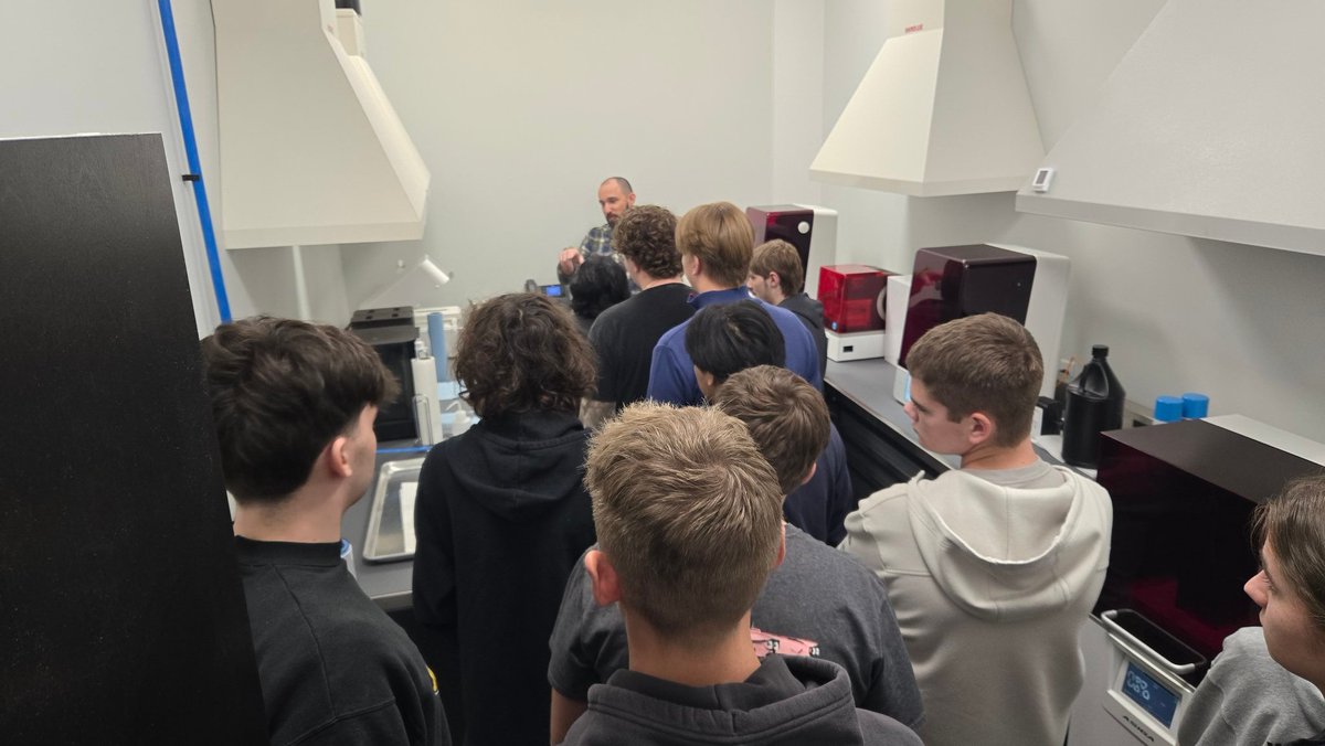 Prentice_Fablab's tweet image. Bringing my Engineering Design and Ms. Fleming&apos;s Robotics classes on a field trip to Oakview Dental Lab! Loved learning about all of the digital fabrication it takes to scan,print, cut, or mold teeth that are tailored for every patient.
#manufacturing #fablab #3dprint #robotics