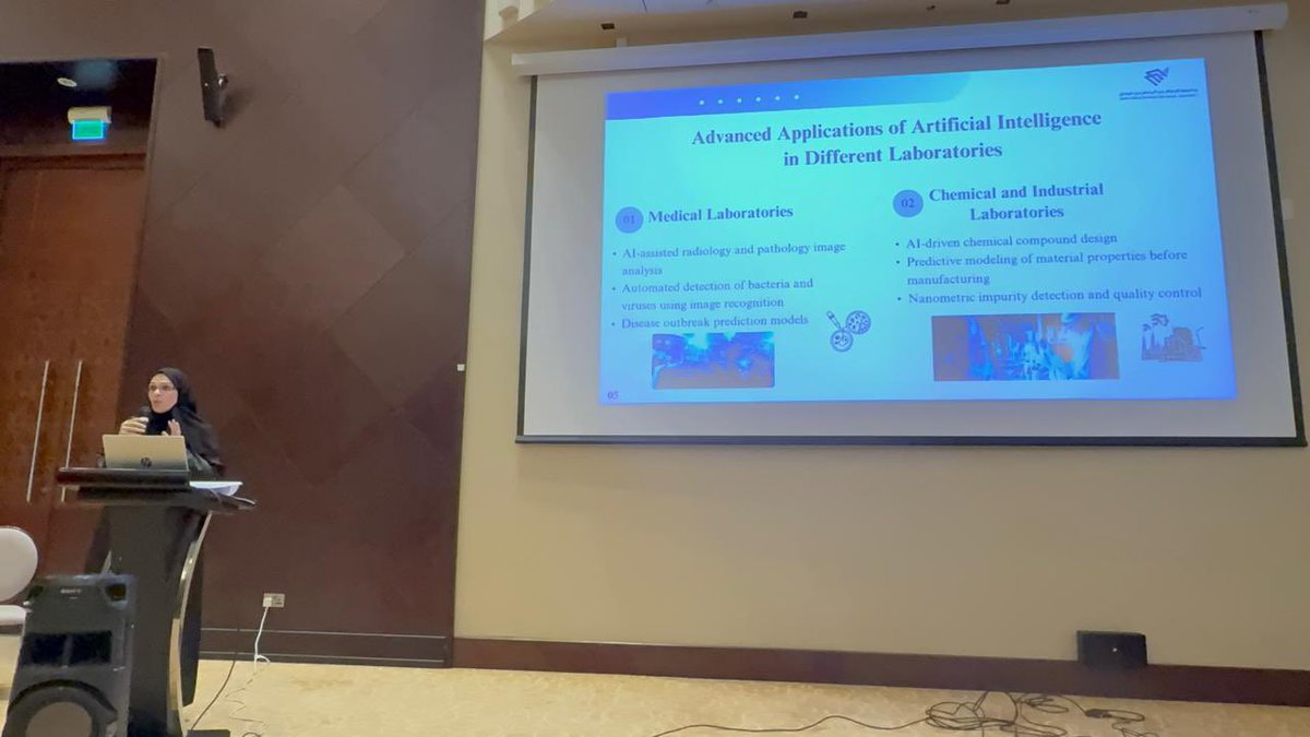 DepOfBiology's tweet image. ✨قدمت الدكتورة هنادي بغدادي عضو قسم الاحياء، عرض مرئي بعنوان: 

الذكاء الاصطناعي كأداة لتطوير واستدامة الصناعات والخدمات اللوجستية القائمة
على القياس والمعايرة في المختبرات 

بالمؤتمر والمعرض الدولي الخامس لتقنيات المختبرات.

#LabTech2025
#JICS
#جامعة_جازان