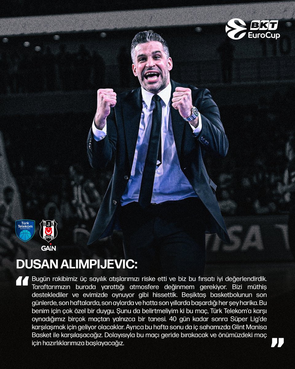 BJK_Basketbol's tweet image. 🗣️ Başantrenörümüz Dusan Alimpijevic ile oyuncumuz Devon Dotson, Türk Telekom galibiyetimizin ardından açıklamalarda bulundu.

#TheBlackEagleRises 🦅