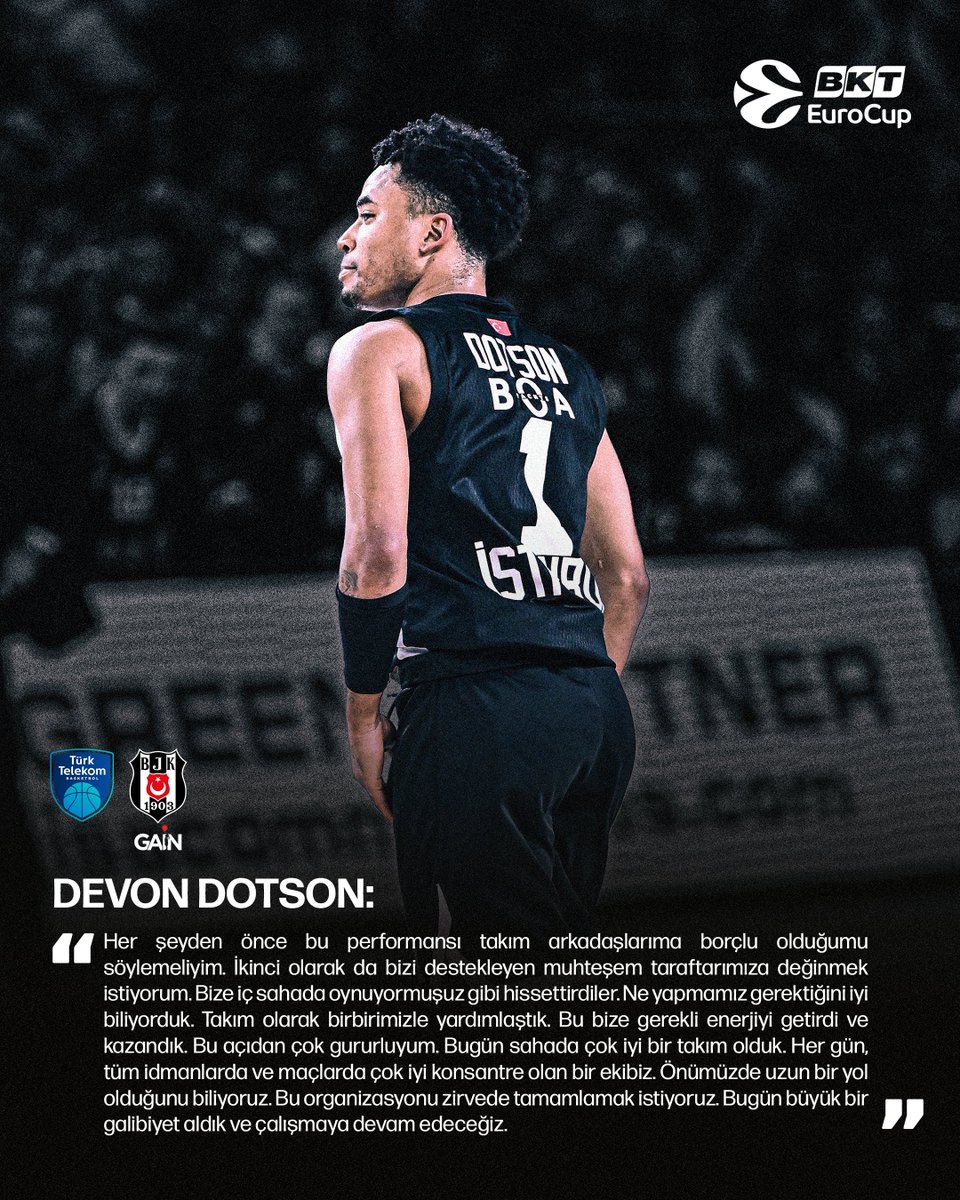 BJK_Basketbol's tweet image. 🗣️ Başantrenörümüz Dusan Alimpijevic ile oyuncumuz Devon Dotson, Türk Telekom galibiyetimizin ardından açıklamalarda bulundu.

#TheBlackEagleRises 🦅