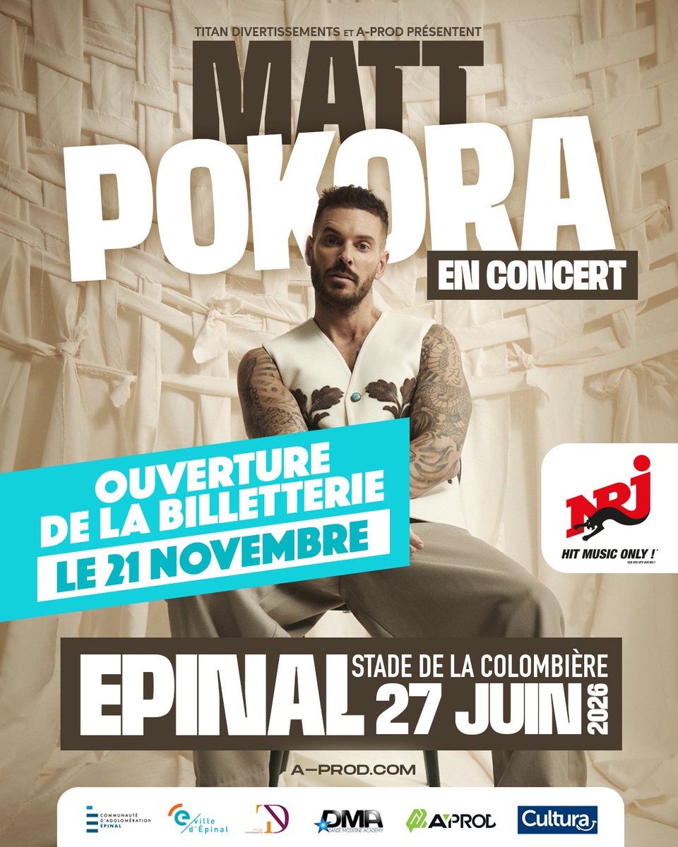 NewIconFactory's tweet photo. @MPokora sera en concert au Stade de la Colombière d’Épinal le 27 juin 2026!!!
Design de l’affiche par Durban / New Icon pour A-Prod 🟢 https://t.co/6C7fWTD7dj
