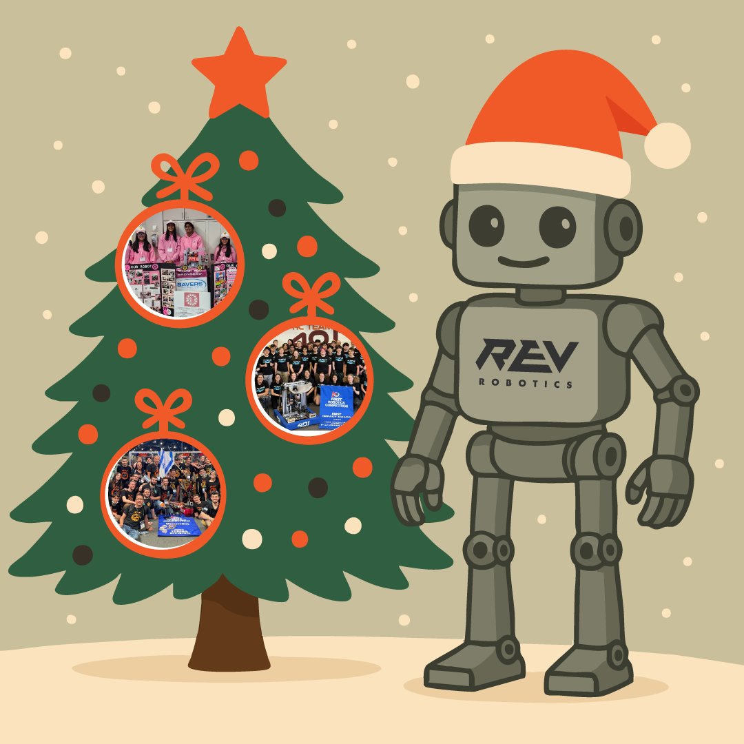 REVrobotics's tweet image. 🎄✨ Calling all teams! ✨🎄
Our office holiday tree is getting a makeover, REV style!

We’re creating custom ornaments featuring photos of our amazing teams. Want your team on our tree?

Send us your team photo revrobotics.com/team-photos/