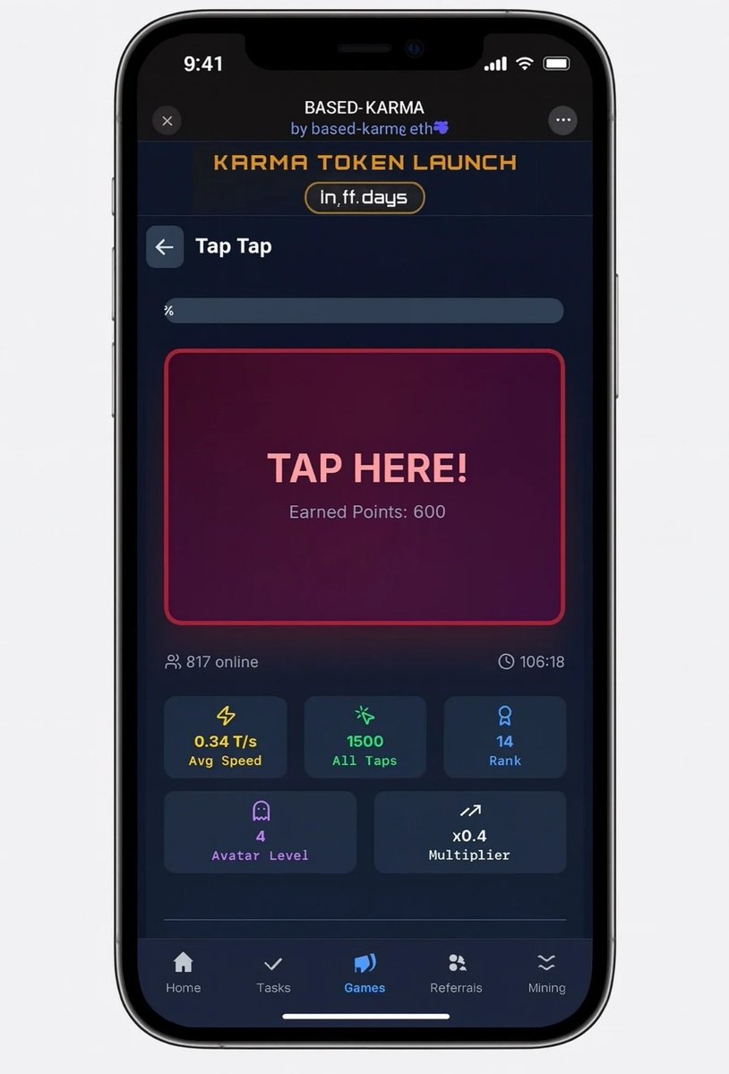 basedkarmafc's tweet image. Tap Tap reached one of its highest participation peaks today

817 people playing together at the same time
A real time moment that showed just how strong and active the Based Karma community has become

Seeing this many users join a single session share the same space and keep…