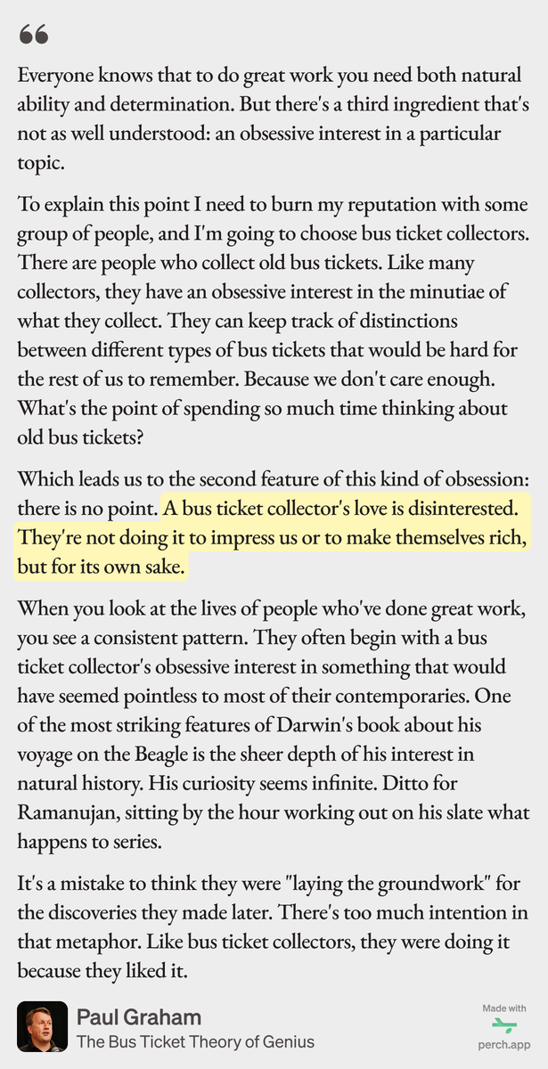 Paul Graham's "Bus Ticket Theory of Genius"